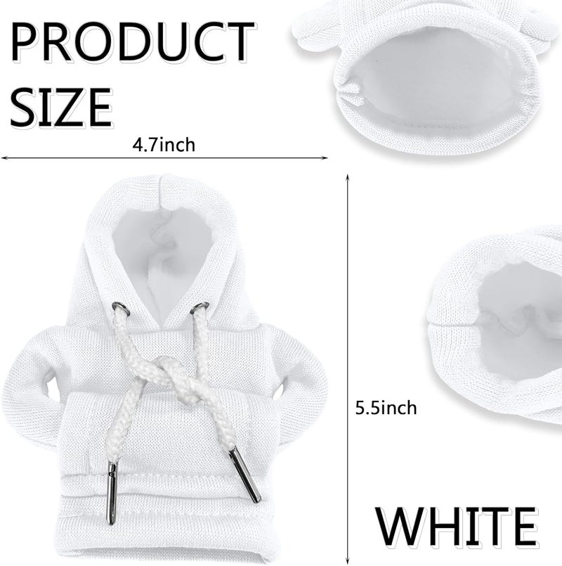vvag Gear Shift Hoodie,Universal Shift Knob Hoodie, 4.7 Inch Car Shifter Stick Protector Decoration, Funny Hoodie Car Gear Shift Cover, Auto Interior Accessories Shifter Hoodie (White) - Image 2